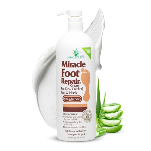 Miracle Foot Repair Cream - 32 Oz | UltraAloe Moisturizes & Repairs Dry, Cracked Heels