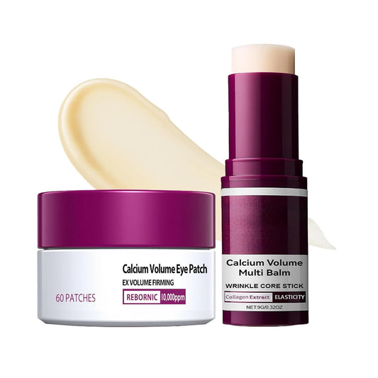 Skiennix Eye Care Duo - Calcium Multi Balm Stick & Hydrogel Under Eye Patches | Hydrating, Smoothing Treatment, 60ea