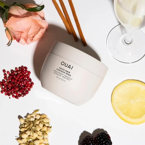 OUAI Thick Hair Mask - Deep Conditioning Treatment with Almond & Olive Oil for Damaged Hair - 8 fl oz