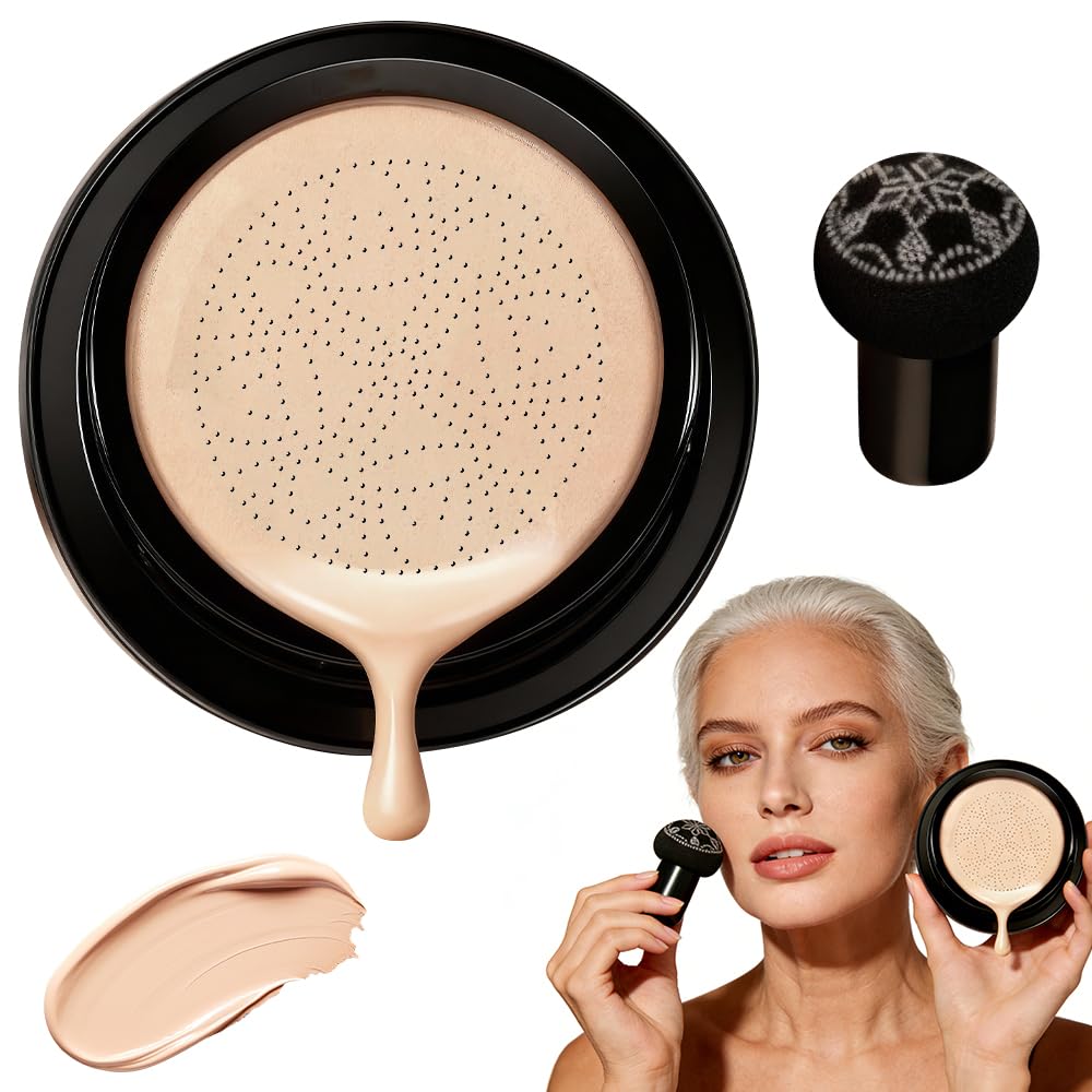 Skiennix Mushroom Head Cushion CC Cream - Moisturizing Glow Foundation for Mature Skin (Natural)