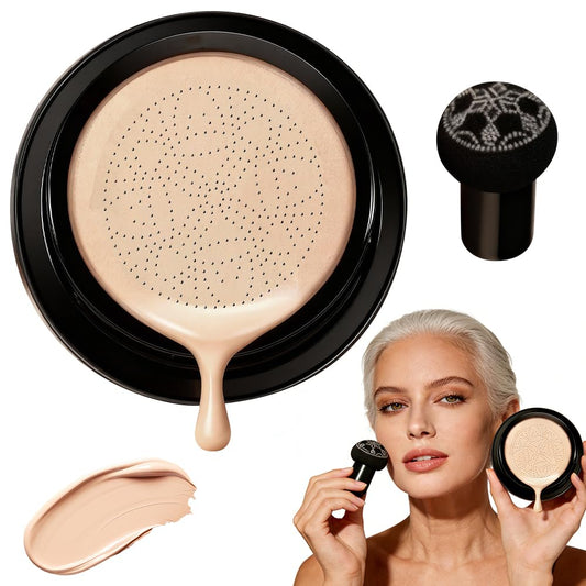 Skiennix Mushroom Head Cushion CC Cream - Moisturizing Glow Foundation for Mature Skin (Natural)