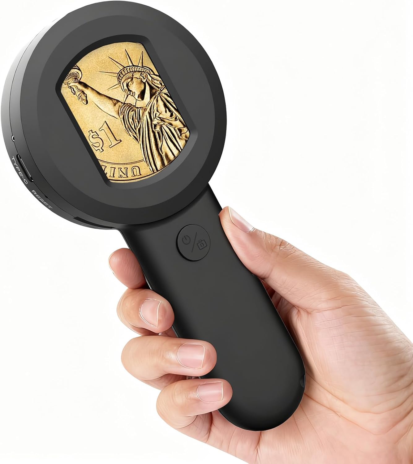 Digital Handheld Microscope for Kids Adults - OPAITA 100x Mini Coin Magnifier with Light Portable Jewelers Loupe with 2" Screen - USB Microscope Compatible with Windows, Mac OS