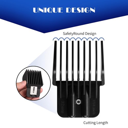 BaBylissPRO Trimmer Guards Set - 8 Replacement Guards with Metal Spring Clip | Fits FX787 & FX726, 1/32-5/4 Inch