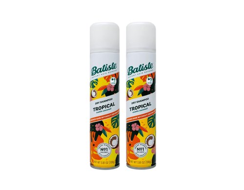 Batiste Dry Shampoo, Tropical Fragrance, Refresh Hair and Absorb Oil Between Washes, Waterless Shampoo for Added Hair Texture and Body, 6.73 OZ Dry Shampoo Bottle pack of 2
