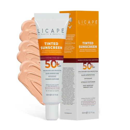 LICAPE® Tinted Sunscreen SPF 50 - Lightweight Face Sunscreen with Natural Coverage & High Protection