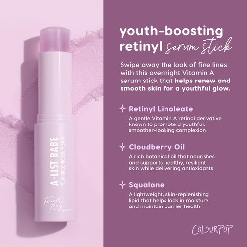 ColourPop Retinol Serum Stick - Anti-Aging Beauty Balm for Glowy Summer Skin | Naturally Derived Retinol & Cloudberry Oil (0.25 oz)