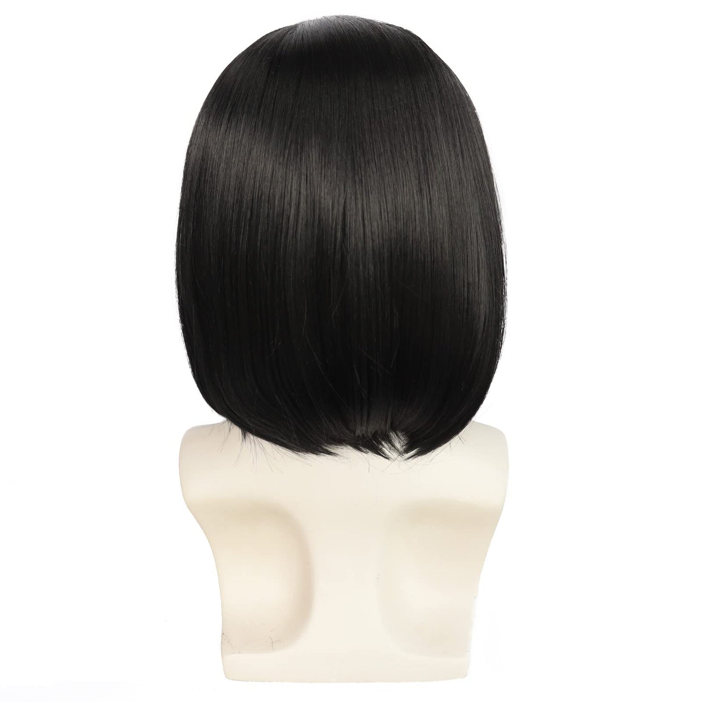 HUNIGIR Mens Black Wig Middle Part Wick Wig Shoulder Length Male Straight Wig Vincent Costume Wig Heat Resistant Synthetic Hair Halloween Cosplay Wig (Black)