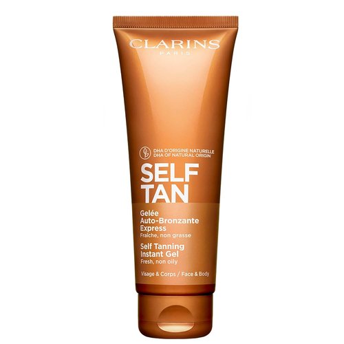 Clarins Self Tanning Tinted Gel - Natural, Streak-Free Self Tanner for Face & Body | Instant, Buildable Tan