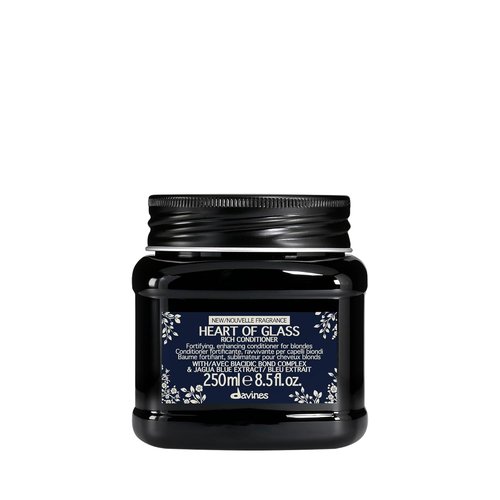 Davines Heart of Glass Rich Conditioner - Fortifying Treatment for Blonde & Silver Hair | Biacidic Bond Complex, Nourishing Jagua Blue Extract