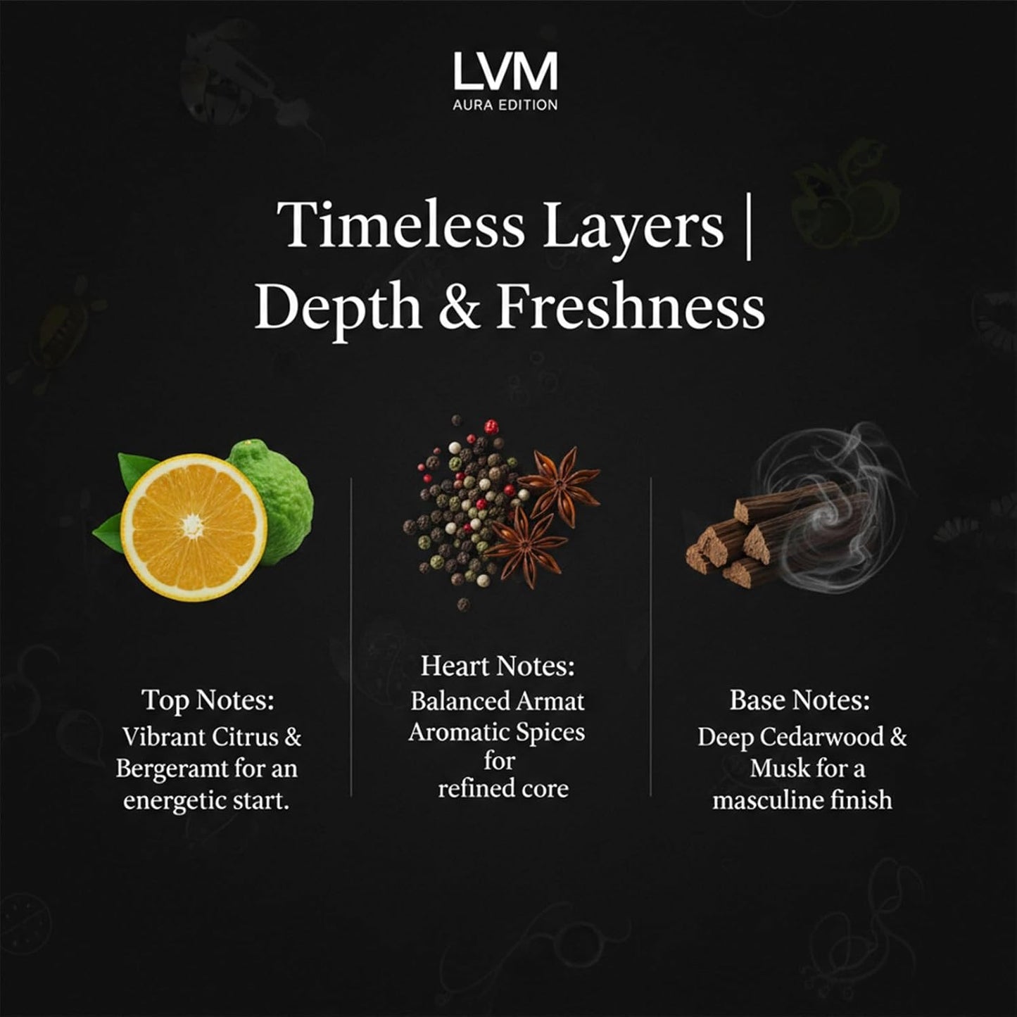WNW LVM Cologne for Men - Long Lasting Woody Fragrance | Fresh Aroma for Daily Use, 50ML (3pcs)