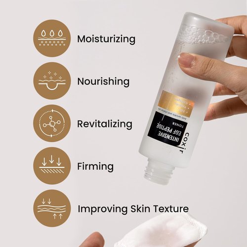 coxir Intensive EGF PEPTIDE Toner l Face Toner with EGF(Epidermal Growth Factor), Peptide Filtrate for Dull l Hydrating, Smoothing, Calming, Moisturizing/Korean Skincare[50ml / 5.07 fl.oz.]