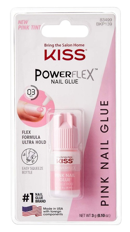 Kiss Powerflex Nail Glue Pink Tint 0.10 Ounce (Pack of 3)