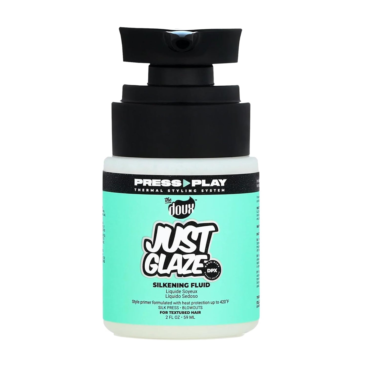 Doux JUST GLAZE Silkening Blowout Primer - Anti-Frizz Heat Protectant with Keratin & Panthenol | 4 oz