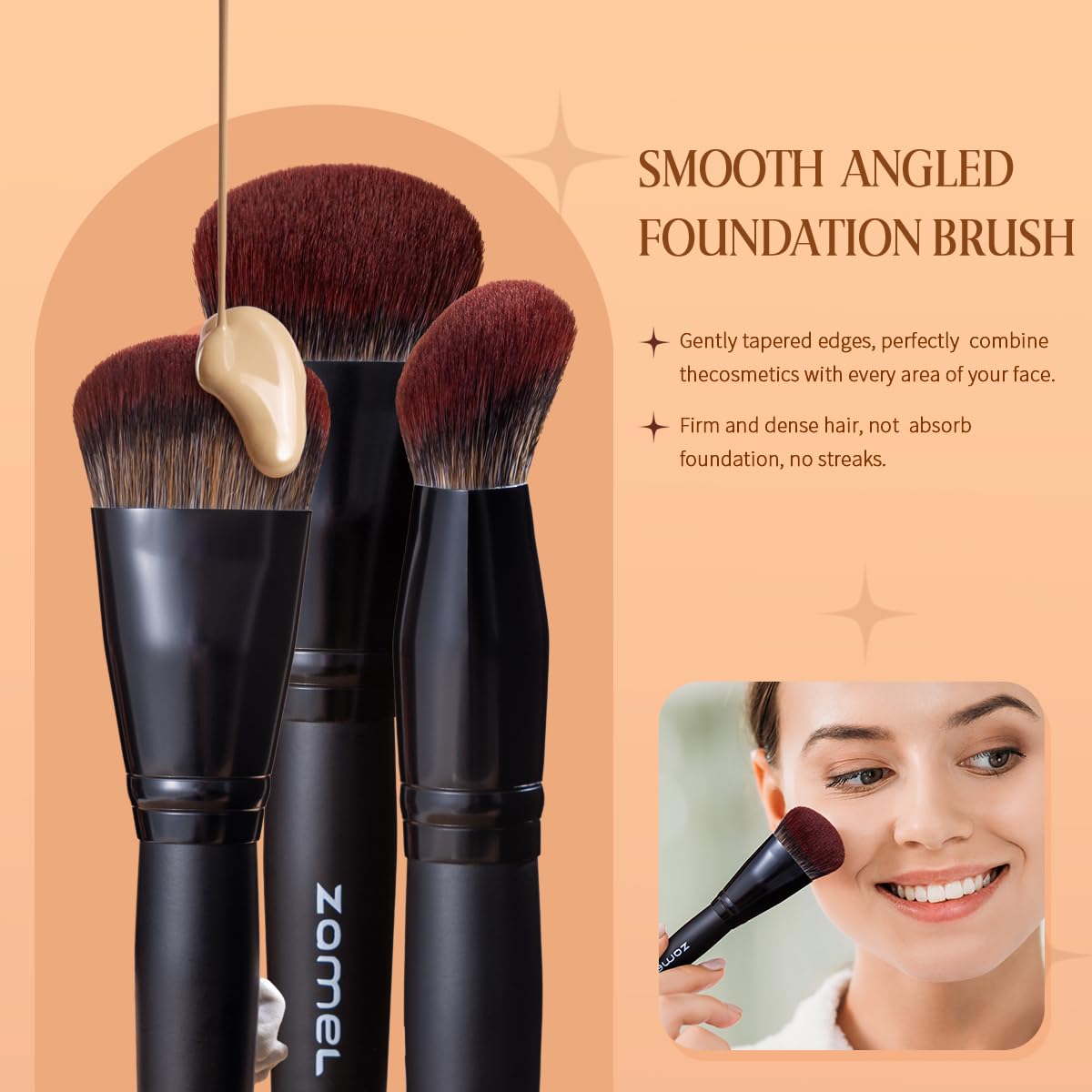 ZAMEL 26-Piece Premium Black Makeup Brush Set - Ultra Soft Brushes with Travel Bag for Flawless Application