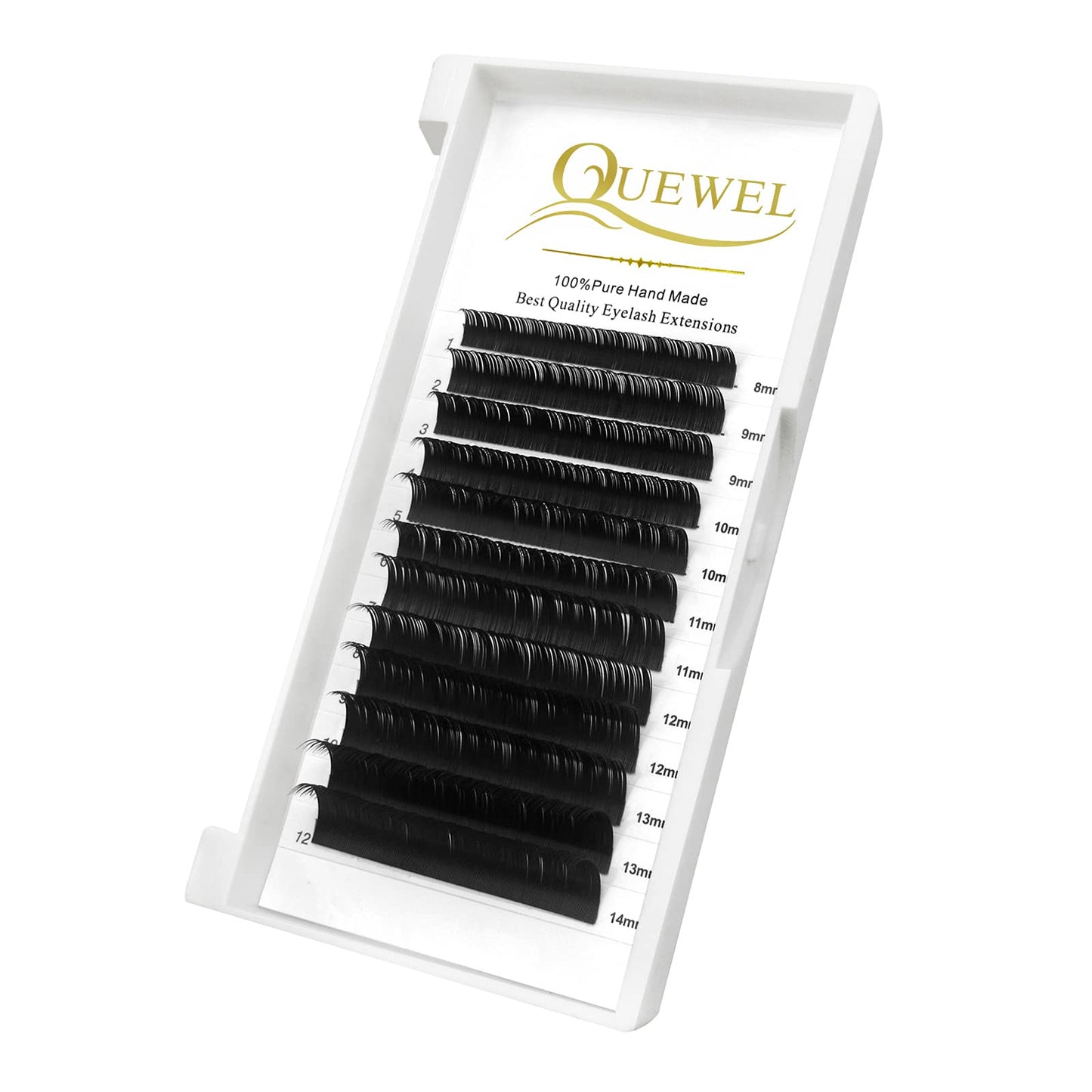 QUEWEL Eyelash Extension Supplies 0.15 C Curl Mix-8-14mm Classic Individual Lash Extensions|Optinal 0.03/0.05/0.07/0.10/0.15/0.20 C/D Single 8-25mm Mix 8-14mm 15-20mm 20-25mm|(0.15 C MIX-8-14mm)