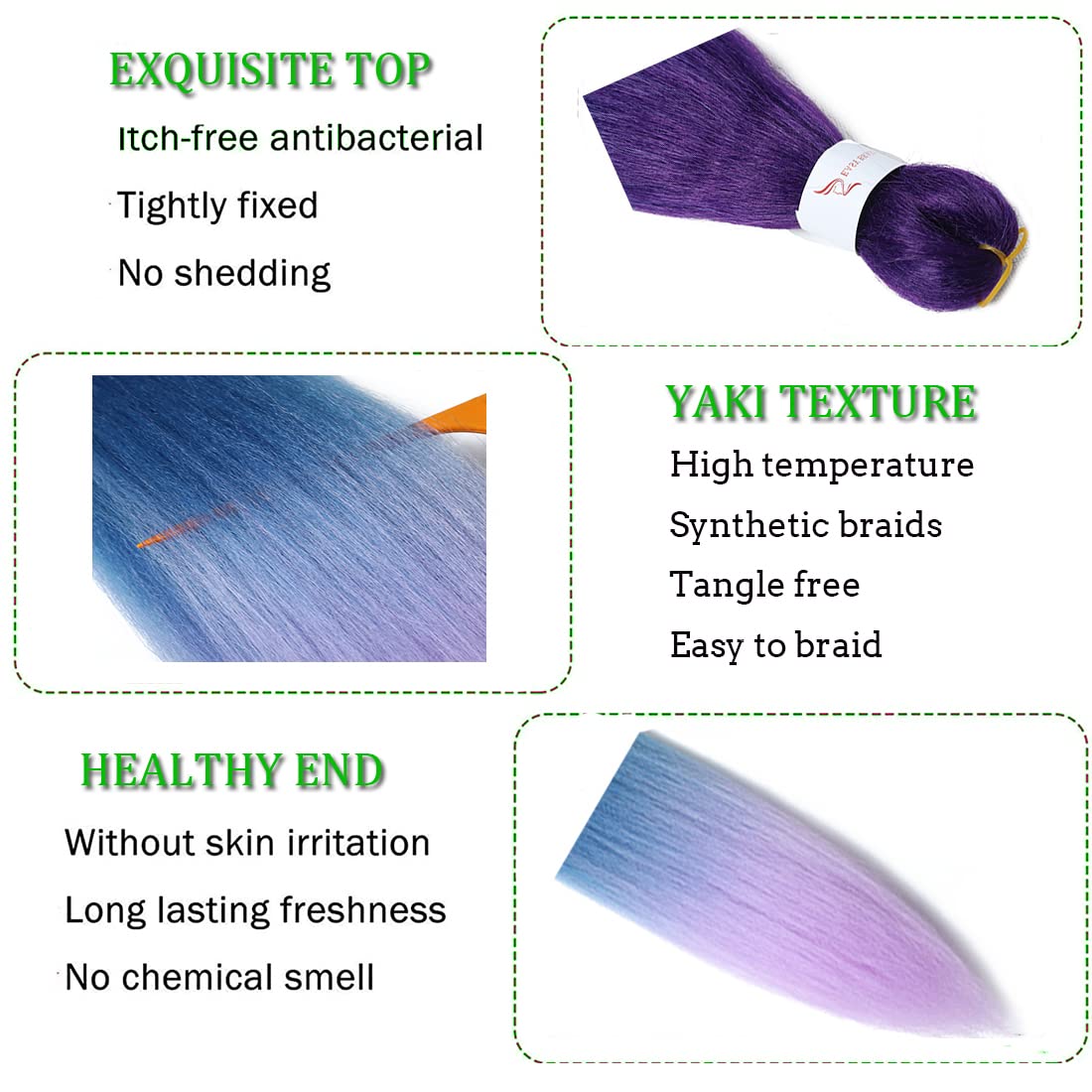 Pre Stretched Braiding Hair Extensions 26 Inch 6 Packs Braid Hair Prestretched Crochet Braids Hair Hot Water Setting High Temperature Synthetic Fiber Premium Yaki Texture(26inch,C26)