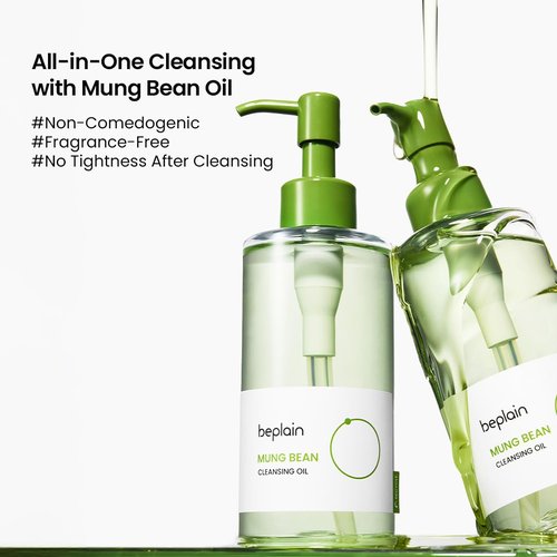 Beplain Mung Bean Cleansing Oil - Fragrance-Free & Non-Comedogenic | 6.76 fl. oz | Deep Pore Cleanser for Sensitive Skin