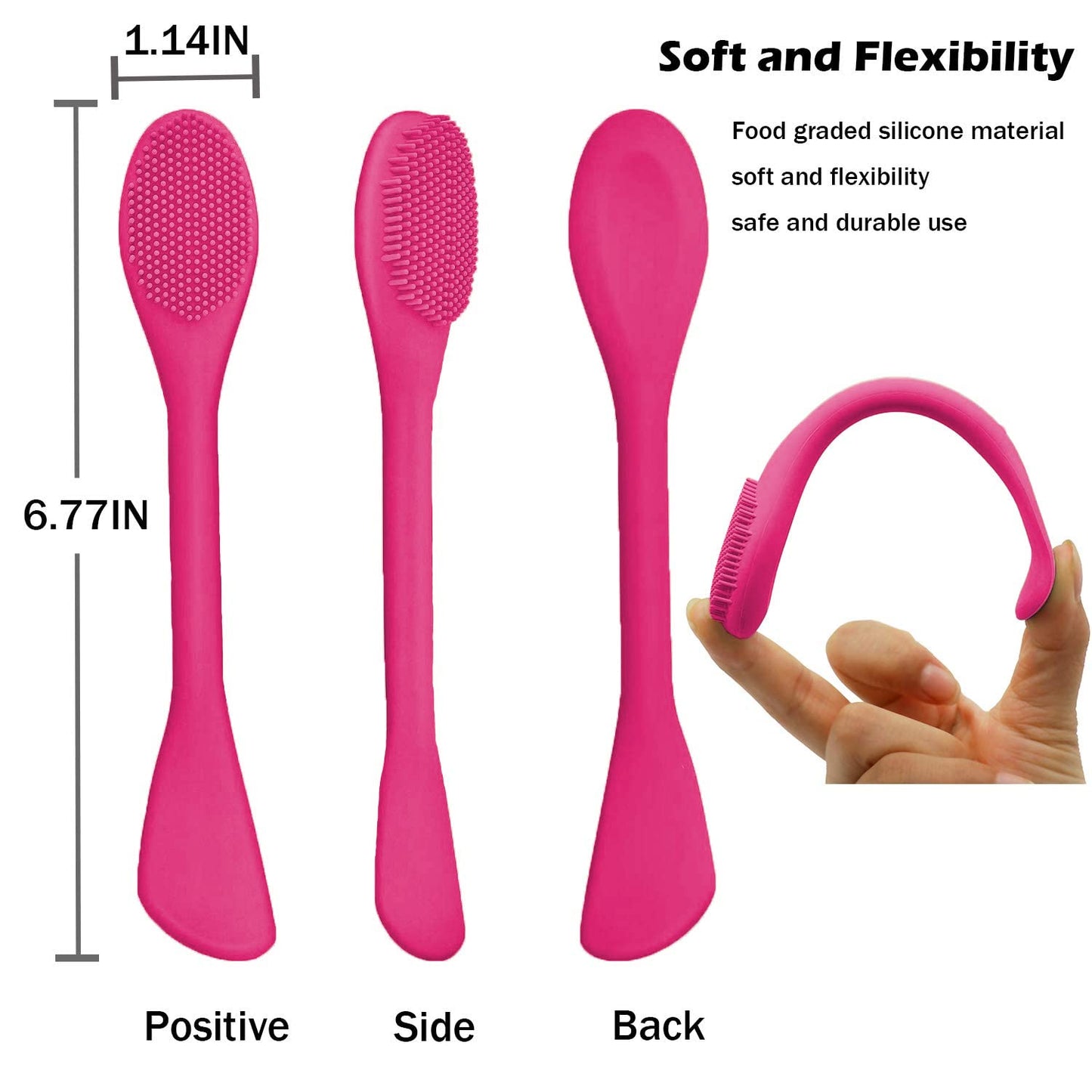 RamPula Silicone Facial Cleansing Brush Pores Cleaner,Remove Blackhead,Remove Acne,Face Massager,Applicator,Spatula,Mud Mask,DIY,Cream,Face Washing Clean,Body Lotion