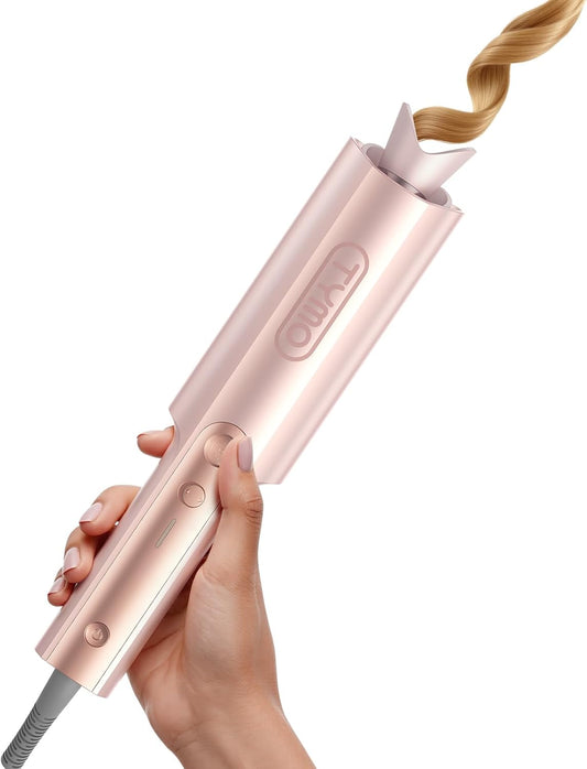 TYMO CurlPro Plus Automatic Curling Iron - 1-Inch Long Barrel Ceramic Curler for Long Hair, Gold Blush