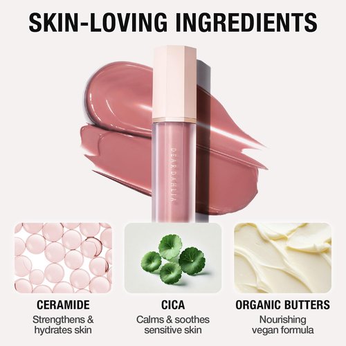 Dear Dahlia Petal Drop Liquid Blush - Buildable Vegan Serum for Natural Dewy Glow, 0.14 oz