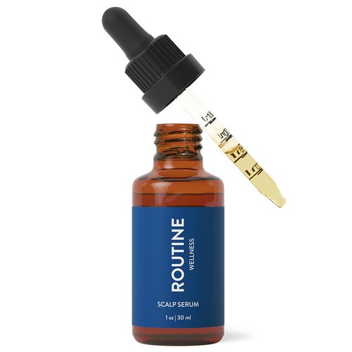 Routine Wellness Scalp Serum for Thinning Hair – Promotes Visibly-Thicker, Fuller-Looking Hair – Lightweight, Science-Backed with Red Clover & Peptides - 30ml