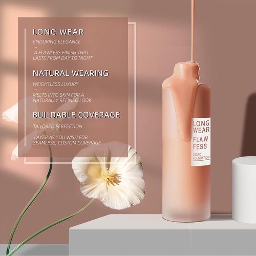Regine Switzerland Longwear Liquid Foundation - Full Coverage Matte Finish in Warm Beige, 1 fl. oz.
