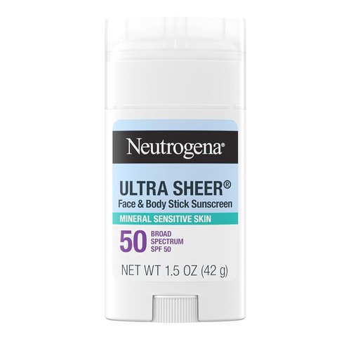 Neutrogena Ultra Sheer Dry Touch SPF 50 Sunscreen Stick - Zinc Oxide, No White Residue, 1.5 oz
