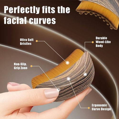 Lymphatic Contour Face Brush and Manual Face Massage Tool, Soft Bristles Jawline Contouring Massager for Skin Depuffing, 3 Pack