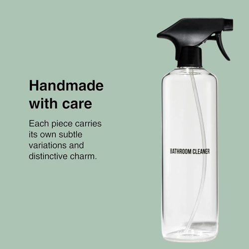 Public Goods Glass Spray Bottle - Refillable Bathroom Cleaner | 24 Oz Clear Borosilicate | BPA Free