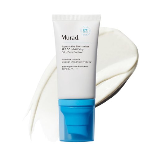 Murad Superactive Mattifying Oil & Pore Control Moisturizer SPF 50 | Shine-Free Hydration & Pore Minimization - 1.7 Fl Oz