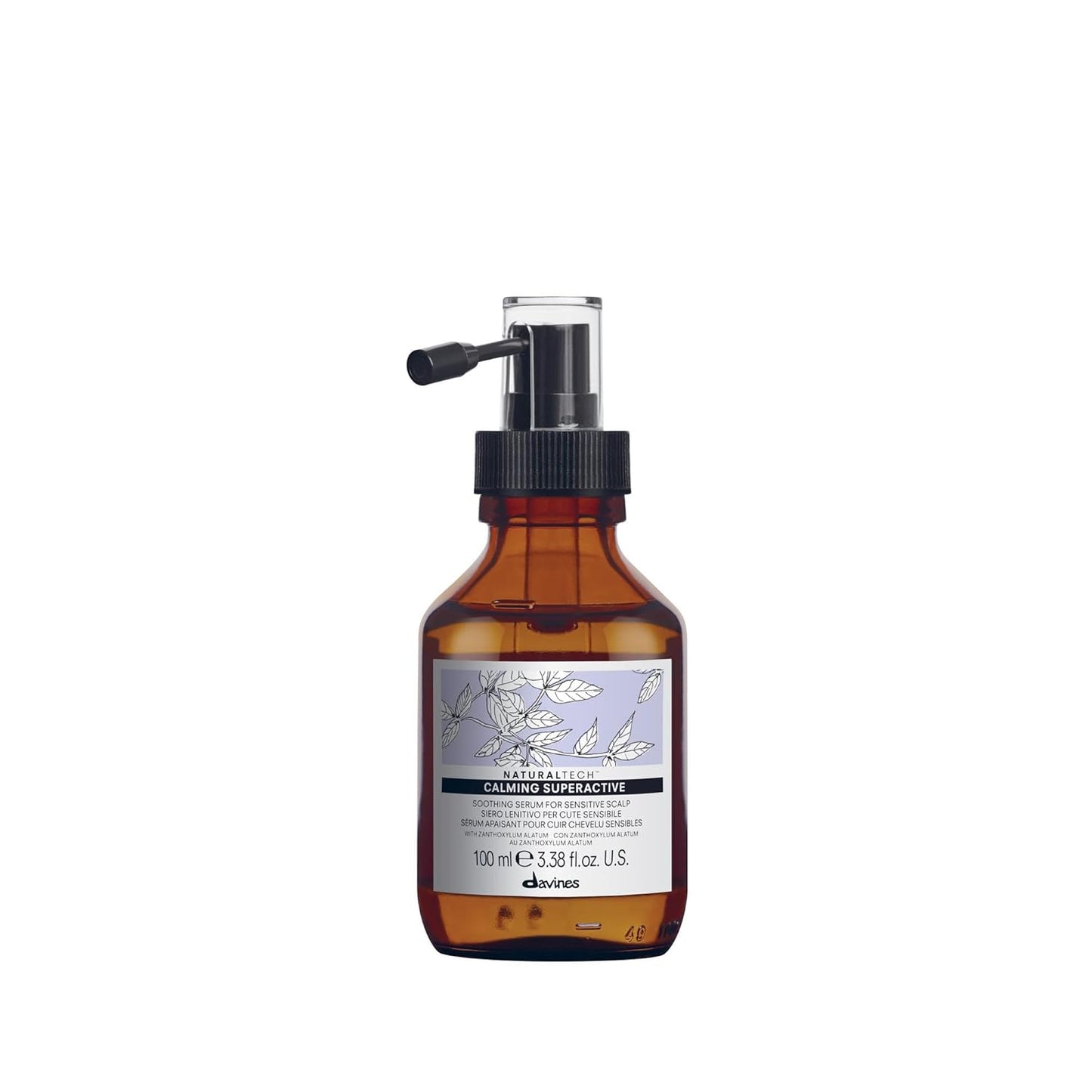 Davines Naturaltech Calming Superactive Leave-In Serum - Soothes Sensitive Scalp with Blueberry Phytoceuticals, 3.38 Fl Oz
