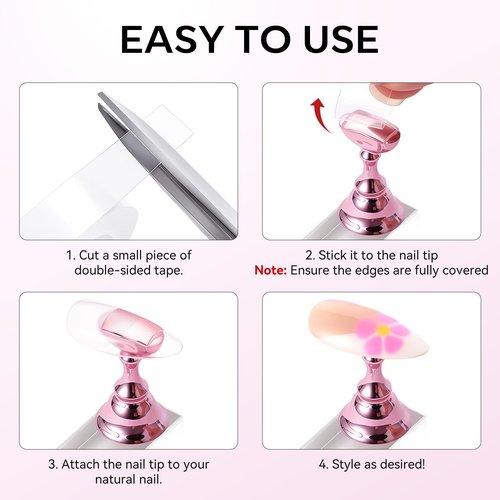 Makartt Nail Stand: Press On Nails Stand Display Practice Art Magnetic Fake Nail Holder for Painting Nails Stand for False Nail Designs with Double-sided Tape for Home DIY Beginner Salon Supplies