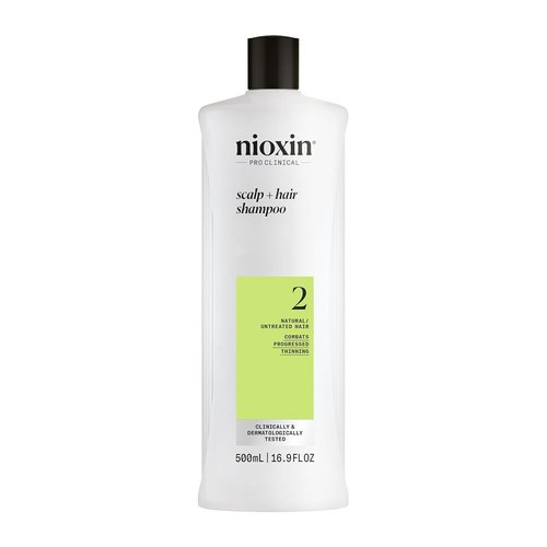 Nioxin System 2 Hair Thickening Shampoo - Boost Density for Natural Hair | Niacinamide & Biotin Formula
