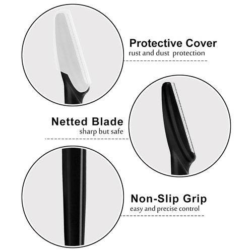 HFATMOS Eyebrow Razors - 12 Pcs Multipurpose Exfoliating Dermaplaning Tools | Facial Hair Removal (Black)