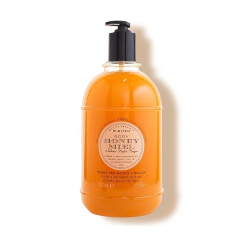 Perlier Sweet Honey Miel Shower & Bath Cream - Nourishing Luxury Cream with 100% Organic Italian Honey | 101.4 oz