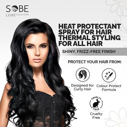 Heat Protectant Spray by [Brand Name] - 8 Fl Oz for Thermal Styling, Frizz-Free Shine & Smooth Finish