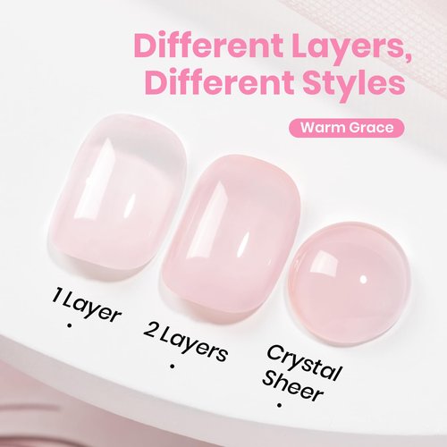 Beetles Warm Grace Nude Pink Gel Polish - 15ML Full Size Neutral Jelly Nude Nail Polish Base Color Nail Concealer Sheer Translucent Effect Soak Off UV LED French Nail Art Salon DIY Manicure Gifts