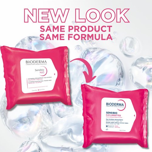 Bioderma - Sensibio H2O Cleansing Wipes - Gentle Makeup Remover for Sensitive Skin - 25 Count