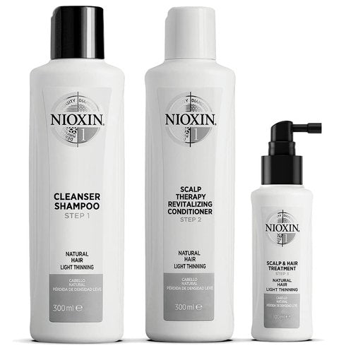 Nioxin Scalp + Hair Thickening System 1 Kit - Strengthen Natural Hair with Niacinamide & Biotin | Cleanse & Treat