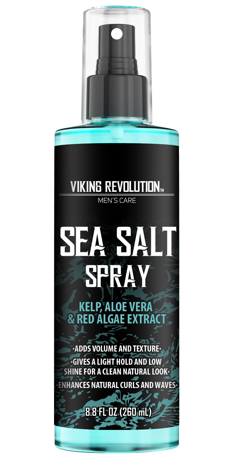 Viking Revolution Sea Salt Spray - Texturizing Hair Spray with Kelp & Aloe Vera | 8.8oz for Beachy Waves