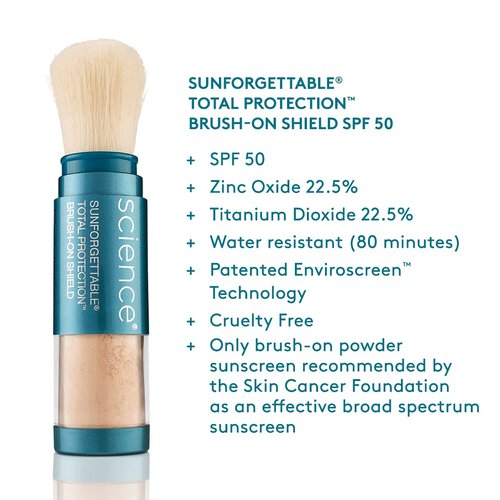 Colorescience Brush-On Sunscreen Mineral Powder - Ideal for Sensitive Skin | SPF 50 Protection