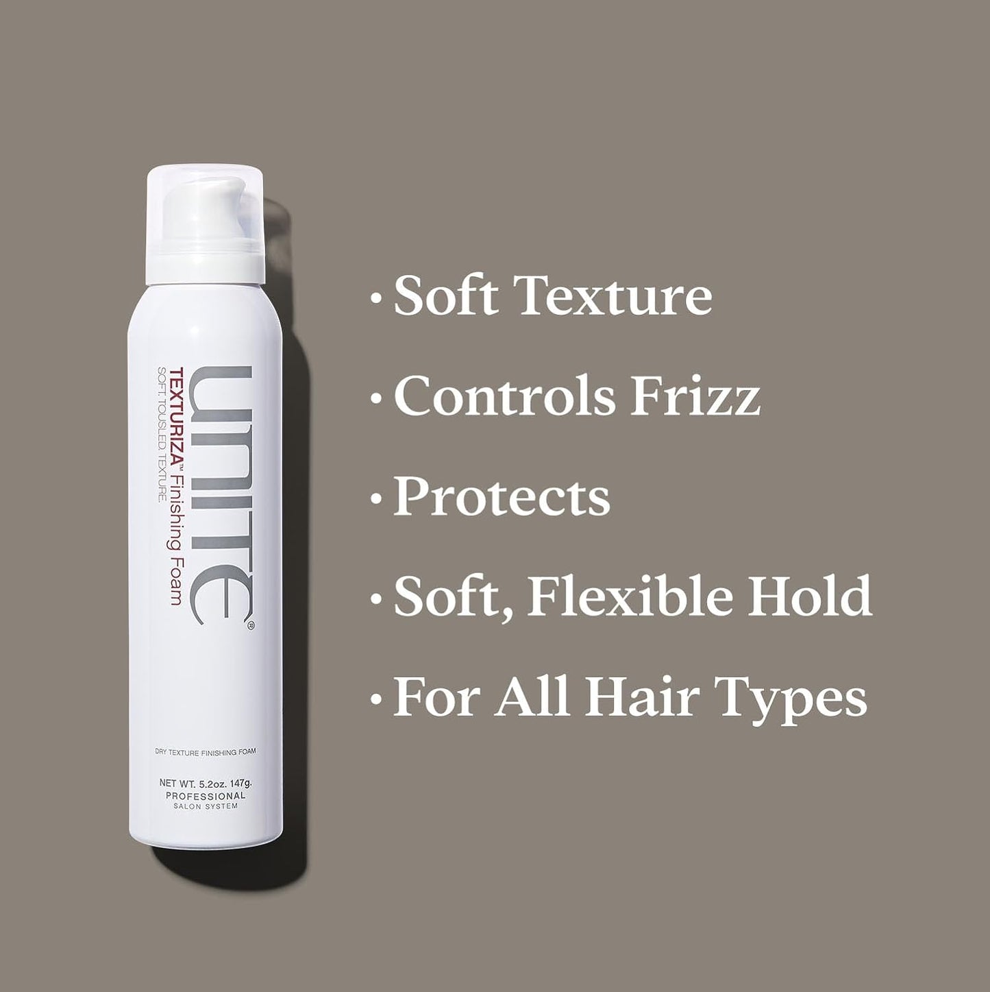 UNITE Hair - TEXTURIZA Finishing Foam - Dry Texture Foam for Soft, Tousled Definition - 5.2 Oz