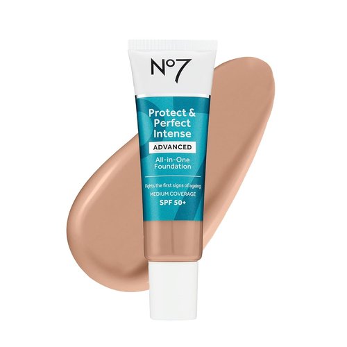 No7 Protect & Perfect Advanced Foundation - Age-Defying Makeup with SPF 50 | Cool Beige (30ml)