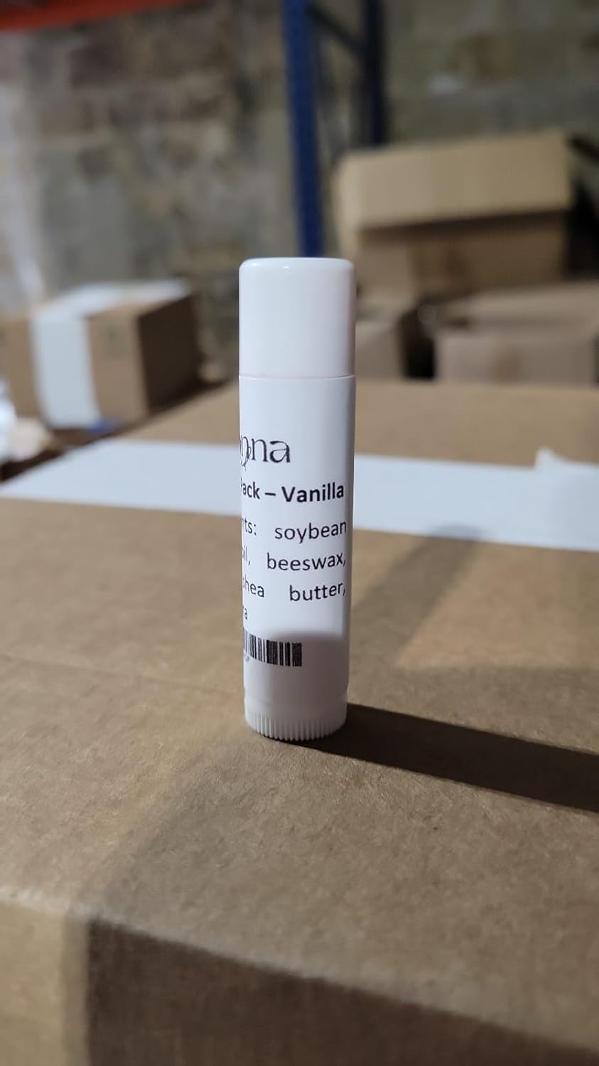 Skiennix Lip Balm Bulk - Natural Ingredients with Vitamin E & Shea Butter | 50 Count, Vanilla - Perfect for Parties & Weddings
