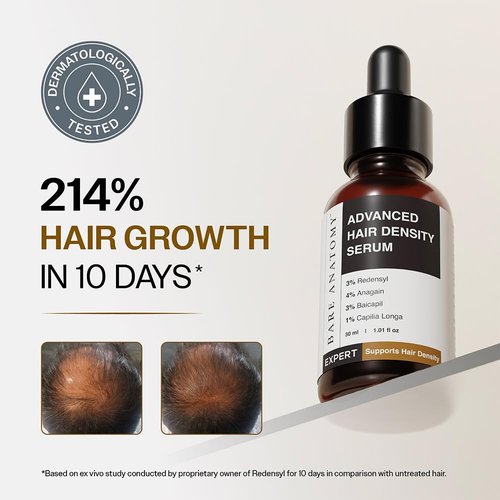 Bare Anatomy Advanced Hair Density Serum - Boosts Hair Density with Redensyl & Anagain | Reduces Hair Fall for All Hair Types