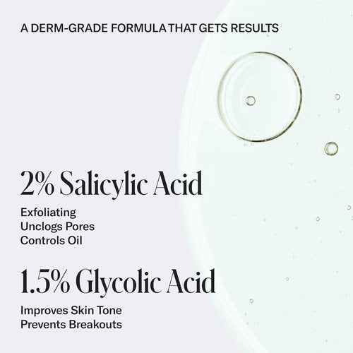 Geologie Acne Control Body Wash | Fresh Eucalyptus | 2% Salicylic Acid + 1.5% Glycolic Acid | Clears Body Acne & Prevents Breakouts | For Men & Women | No Benzoyl Peroxide | 8.4 oz
