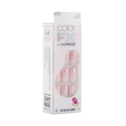 KISS Impress Color FX Press-On Nails - 30 Pcs Metallic Chrome & Cat Eye | Hassle-Free Removal, Medium Size