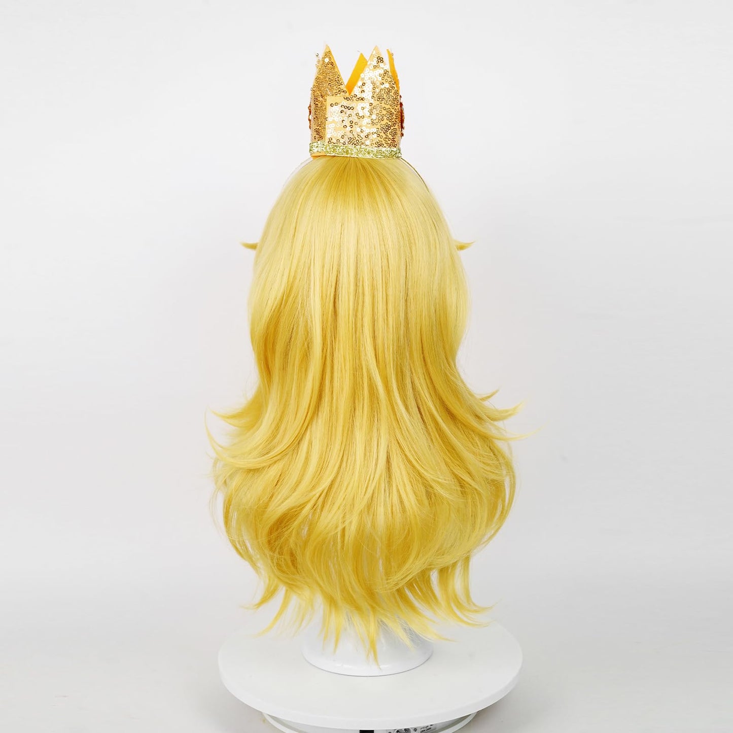 Long Blonde Princess Wig for Kids Girls, Golden Wavy Cosplay Wig + Crown Brooch Earrings Accessories + Wig Cap for Halloween Costume Cosplay