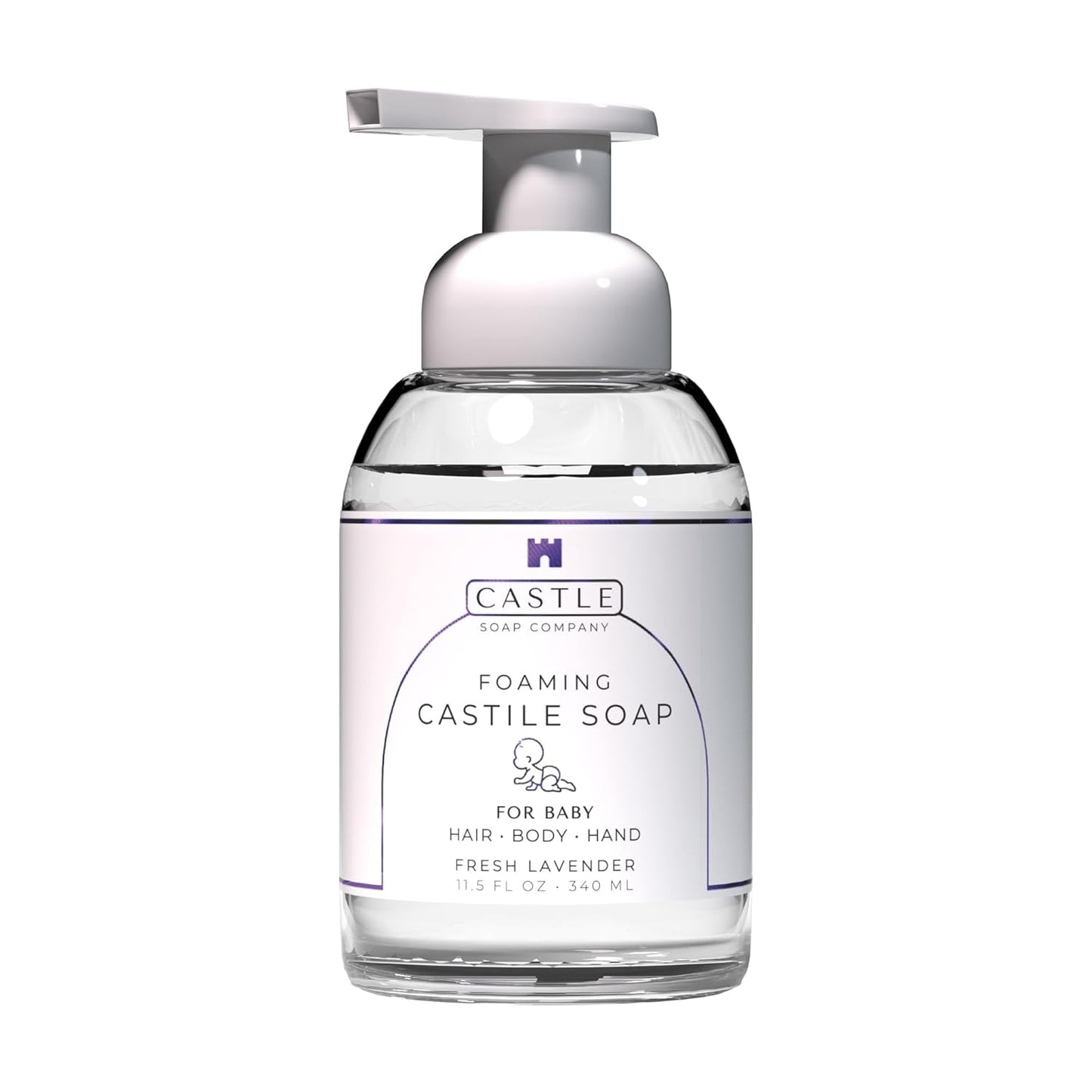 Skiennix Foaming Baby Castile Soap - Nourishing Coconut Oil Formula for Newborns | 11.5 oz | Fresh Lavender