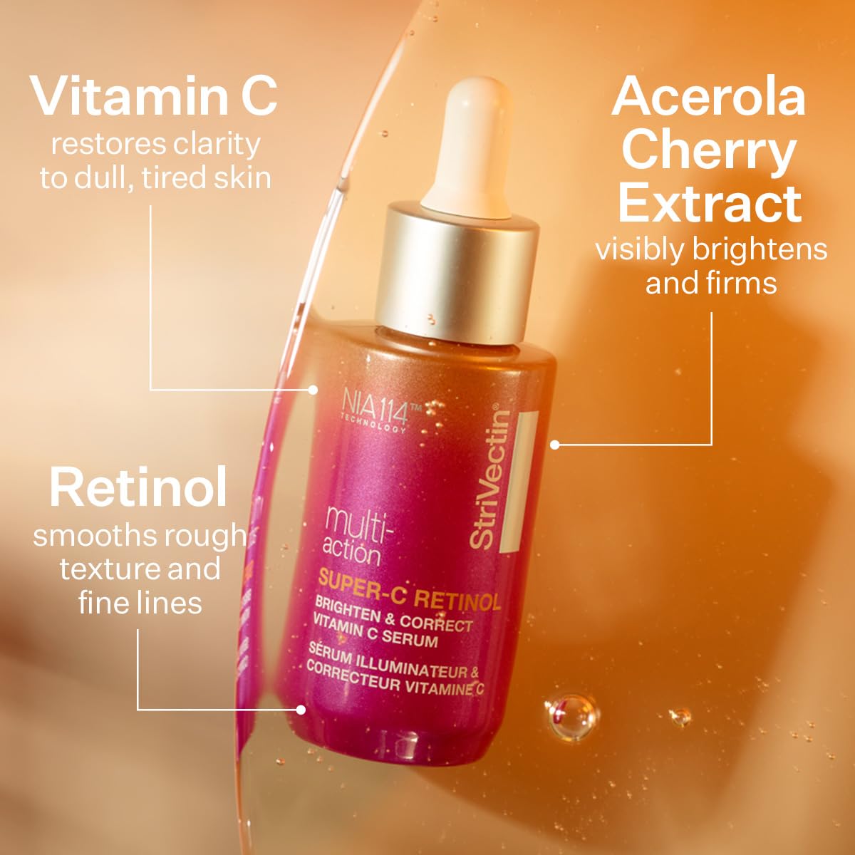 StriVectin Multi-Action Super C Retinol Serum - Brightening & Correcting Formula for Radiant Skin